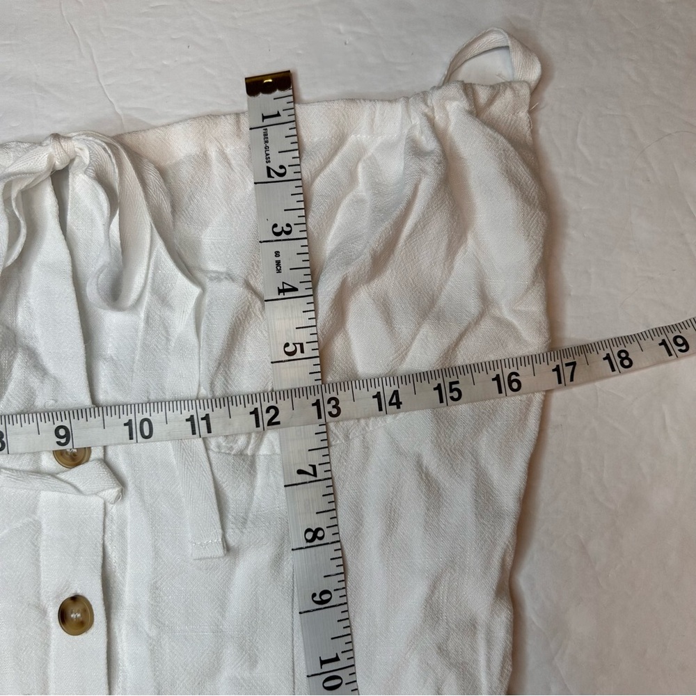 Commense Elegant White Sleeveless Darling Linen Plain Mini Dress Size M - Picture 8 of 17